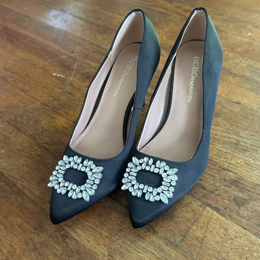BCBGeneration Black Embellished Women's Heels